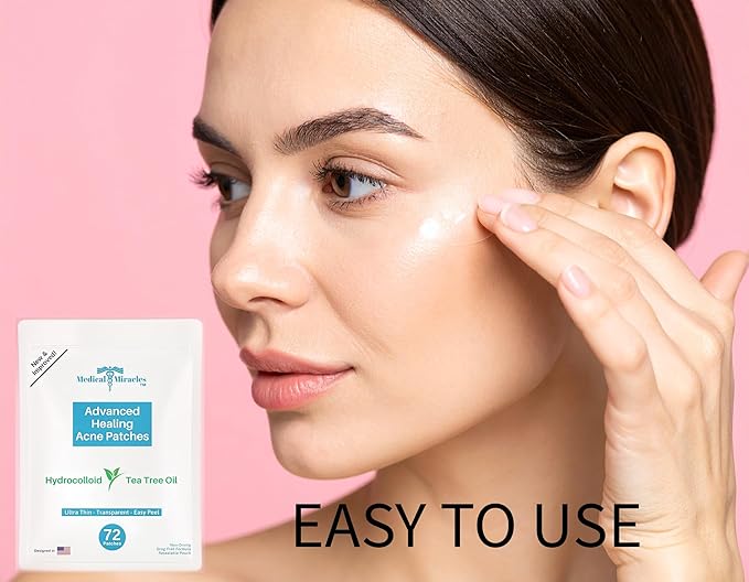 Maximum Strength Hydrocolloid Acne Remover Sticker Dots(Pack of 72) Face Healing Dot Treatment may Aid in Absorbing Zits, Pimples, Cystic Spots, Blemish Tea Tree Therapy All SkinTypes