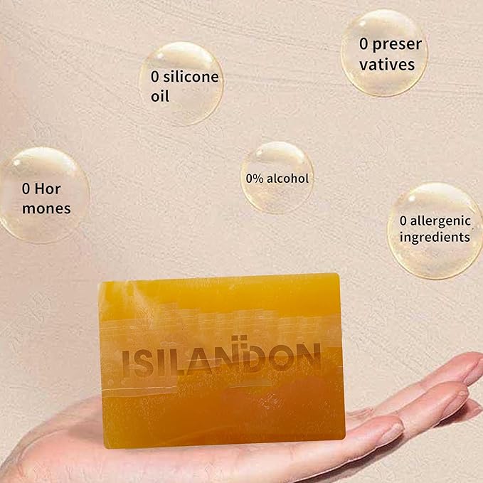 ISILANDON Turmeric and Tea Tree Oil Cleansing Soap Infused with Aloe, Bamboo Charcoal & Nourishing Oils