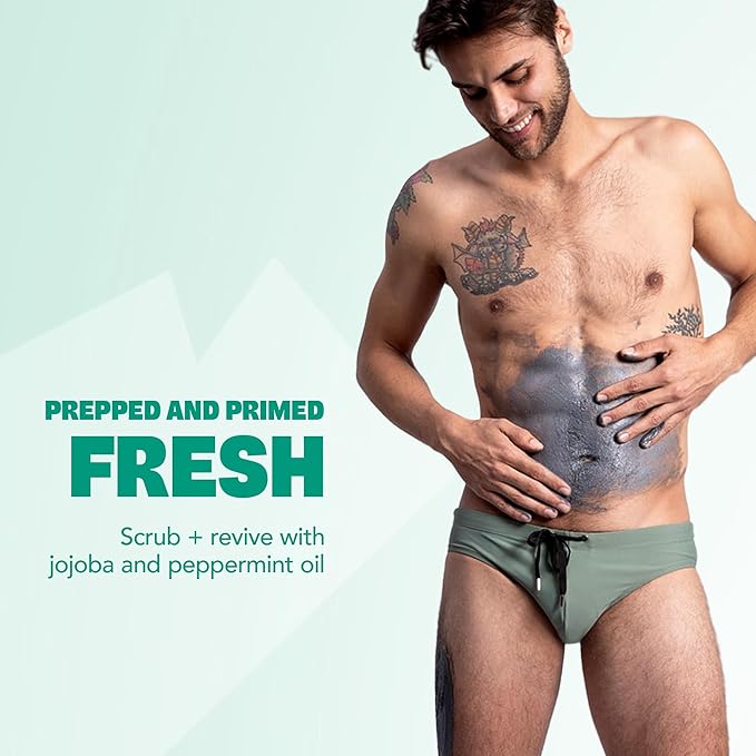 Charcoal Exfoliating Bum and Body Mask, Detoxifying Bamboo Charcoal and Volcanic Exfoliants for Radiant, Silky Smooth Skin, Bottoms Up by Hey Sweet Cheeks, 4 oz