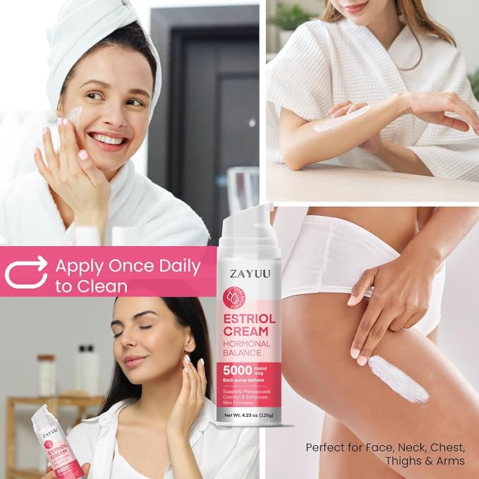 Estriol Face Cream for Women: Hydrating Botanical Formula with Wild Yam for Skin Wellness & Daily Comfort – 3-Month Supply (4.23 oz)