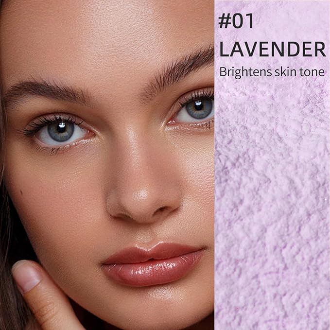 Erinde Lavender Purple Matte Setting Powder with Puff,