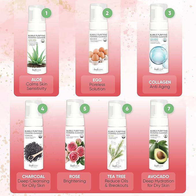 Korean Face Wash for Sensitive Skin - Water Based Bubble Skincare Cleanser - K Beauty Natural Acne Foaming Cleaner - Hydrating Skin Care Cleansing Foam with Low pH - Aloe Vera