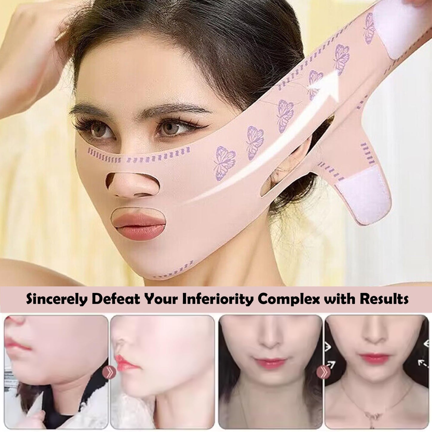 20 Pairs Lip Masks & Eye Masks,V- Face Lift Strap, 24K Gold Gel Crystal Collagen Eye Pads,Moisturizing Lip Mask Crystal Pads,Under Eye Patches for Dark Circles,Eye Bags, Wrinkles, Full face care