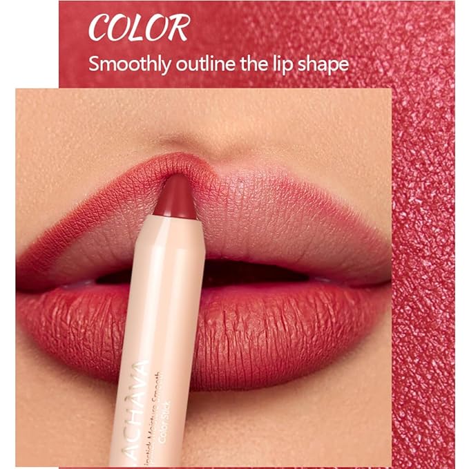 8 Colors High Pigmented Smooth Matte Lip Liner Pencil, Waterproof Velvet Lipstick Pen, Professional Lip Liner for Girls and Women (02)
