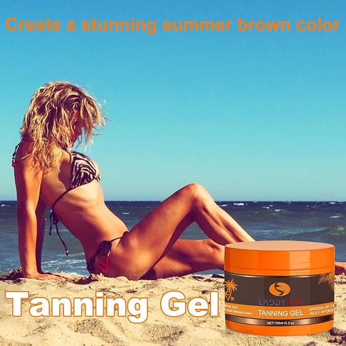 Intensive Tanning Gel SPF0 150 ml, Carrot Tanning Gel, Brown Tanning Gel, Natural Tanning Accelerator Cream Gel for Sunbeds & Outdoor Sun (SET B)