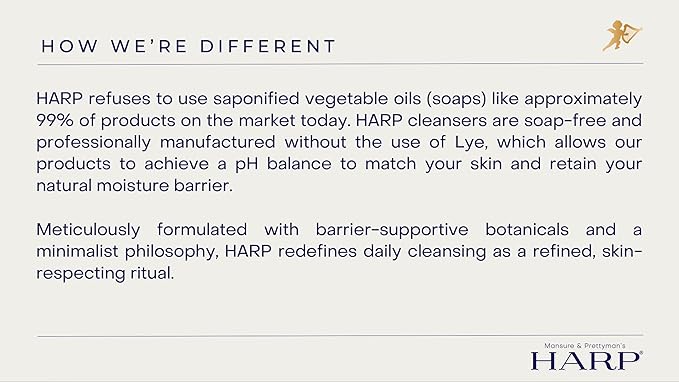 HARP pH-Balanced (5.0-6.0) Body Wash Bar - Exceptionally Gentle For Dry or Sensitive Skin + Shea Butter + Borage Oil | Non-Comedogenic | Soap-Free, Lye-Free. FRESH SPORT FRAGRANCE