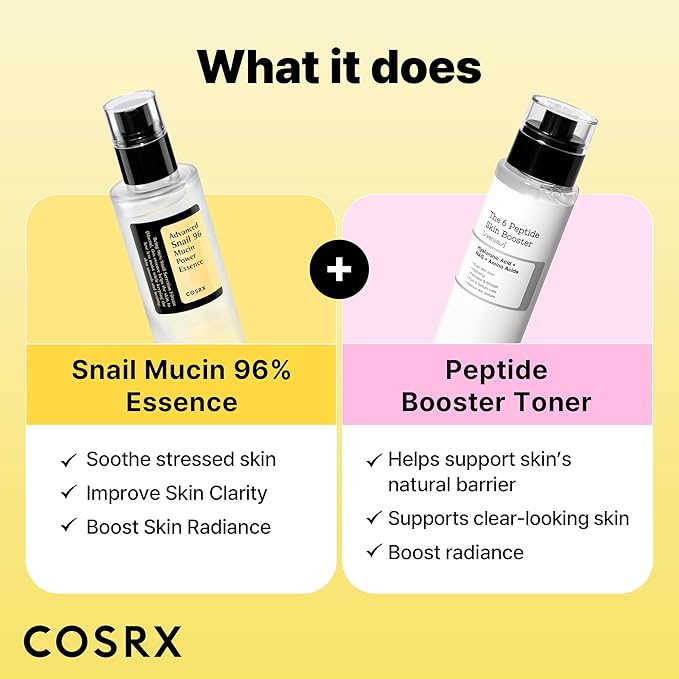 COSRX Snail Mucin 96% Peptide Booster Set - Amazon Exclusive - Korean Skin Care, Gift Sets, Skin Care Sets for Women, Advanced Snail Mucin Serum, Face Serum