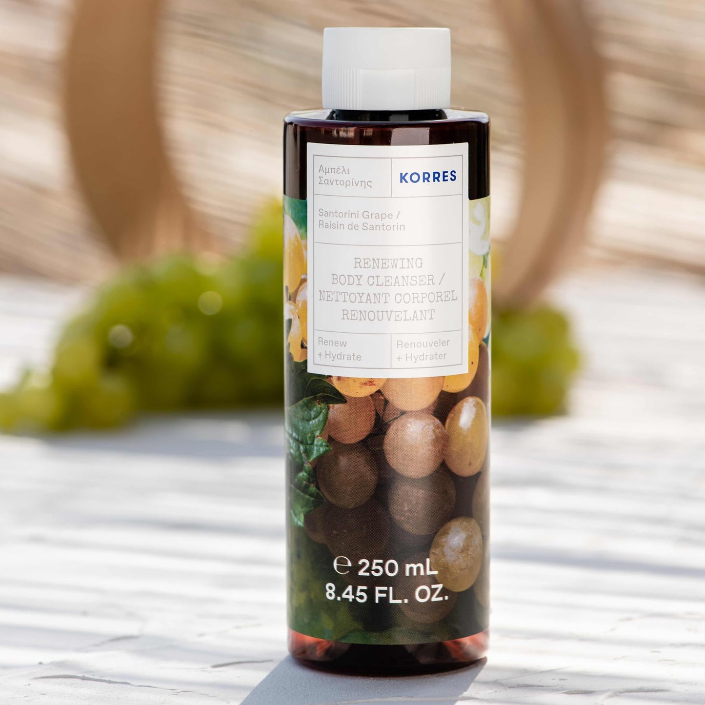 KORRES Santorini Grape Body Care Collection, 2-Piece Shower Gel & Body Butter Set with Body Cleanser & Smoothing Body Milk, Hydrating Body Wash & Lightweight Lotion, Daily Skincare for Women & Men