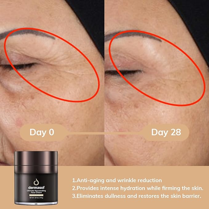 Ultimate Rejuvenating Moisturizer Face Cream with Hyaluronic Acid & Bakuchiol, Anti Aging, Anti Wrinkle, Antioxidant, Anti Glycation,Firming and Elasticity, Barrier Repair, 1.67 Fl Oz