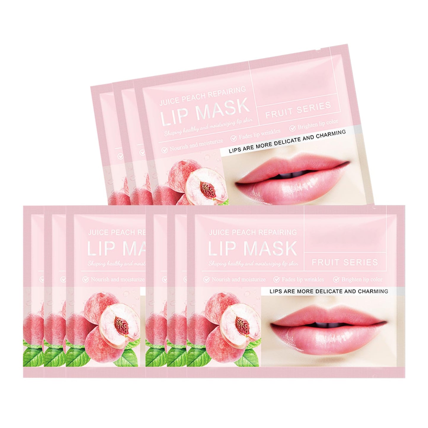Felico Lip Mask, 30PCS Collagen Care Gel Pads for Moisturizing,Reducing Chapped,Smoothing,Fine Lines,Remove Dead Skin Moisture Essence Make Your Dry Lips Attractive Sexy Peach