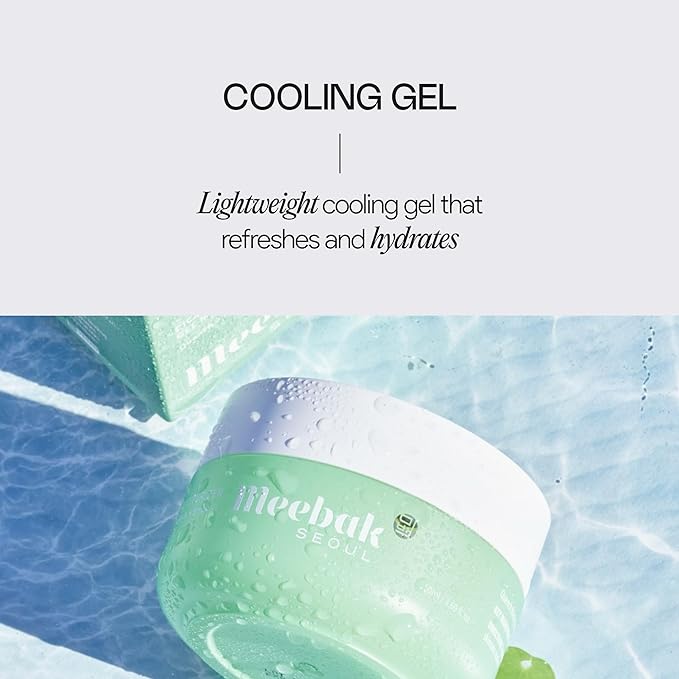 Meebak Cica Gel Face Moisturizer | Lightweight Hydration with Hyaluronic Acid & Vegan Collagen | Fast-Absorbing Face Cream | Non-Greasy | Cooling Gel for Oily & Combination Skin