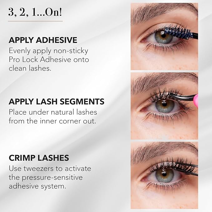 Pro Lash Starter Kit | Professionally Styled Lashes at Home | Waterproof | Lasts up to 10 Days with ProLock Adhesive System | 3 Sets of Lashes (Classic Luxe Wispy No.15)