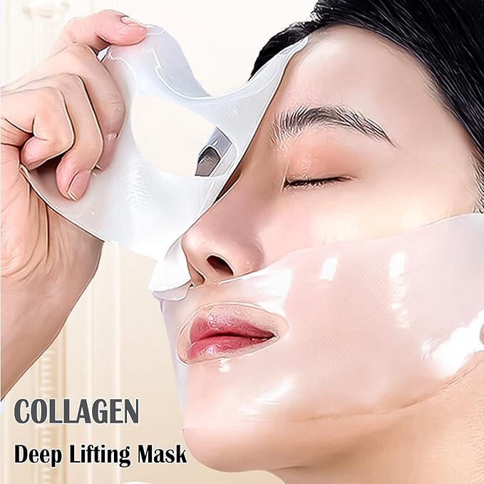 4 Pack Collagen Face Mask, Deep Lifting Mask, Bio-Collagen Films Deep Hydrating Firming Overnight Hydrogel Mask, Hydrating Anti Wrinkle Lifting Facial sheet masks