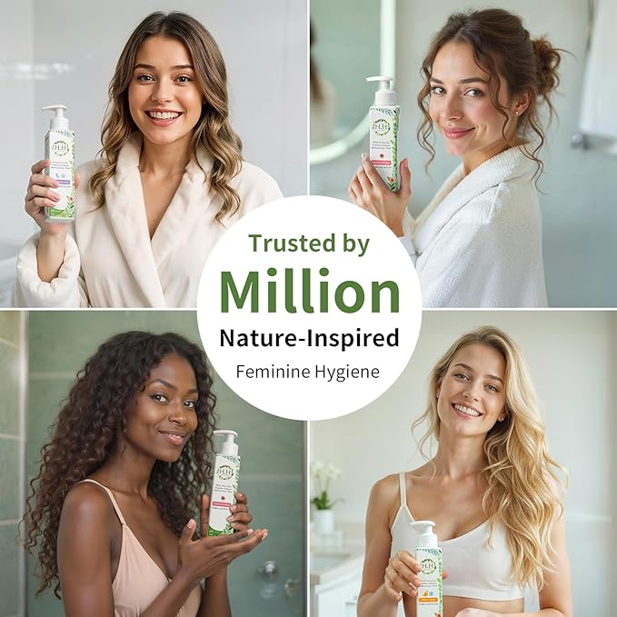 HH Herb & Health Feminine Wash for Women, pH3.6 Lactobacillus Cleanser with Botanical Extracts, Hydrating Intimate Care for Odor Dryness and Itch, Sensitive Skin Safe, Woodland Breeze Scent Cool