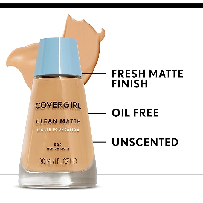 COVERGIRL Clean Matte Liquid Foundation, Deep Golden 570, of 1