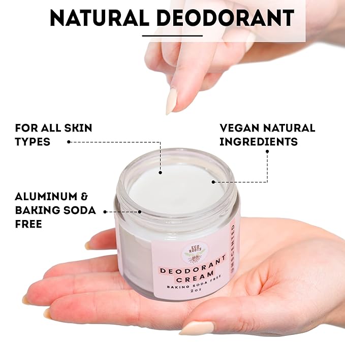 ECO ROOTS Natural Deodorant for Women & Men | Organic Deodorant Cream Non Aluminum | Baking Soda Free Healthy Deoderant for Body & Private Parts | All Vegan Pit Paste Zero Sweat Scent Free