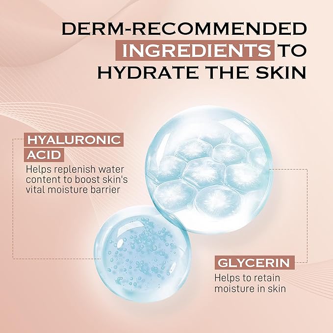Gentle Face Cleanser with Hyaluronic Acid - Hydrating, Exfoliating & Deep Pore Facial Cleanser Smooths & Softens Skin for All Skin Types - Oily, Dry, Sensitive, Combination & Normal Skin Types