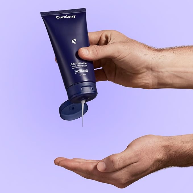 Curology Acne Facial Cleanser Treatment, 2.5% Benzoyl Peroxide Face Wash, For Oily and Acne Prone Skin, Milky Gel Texture, Fragrance Free, 5.07 fl oz