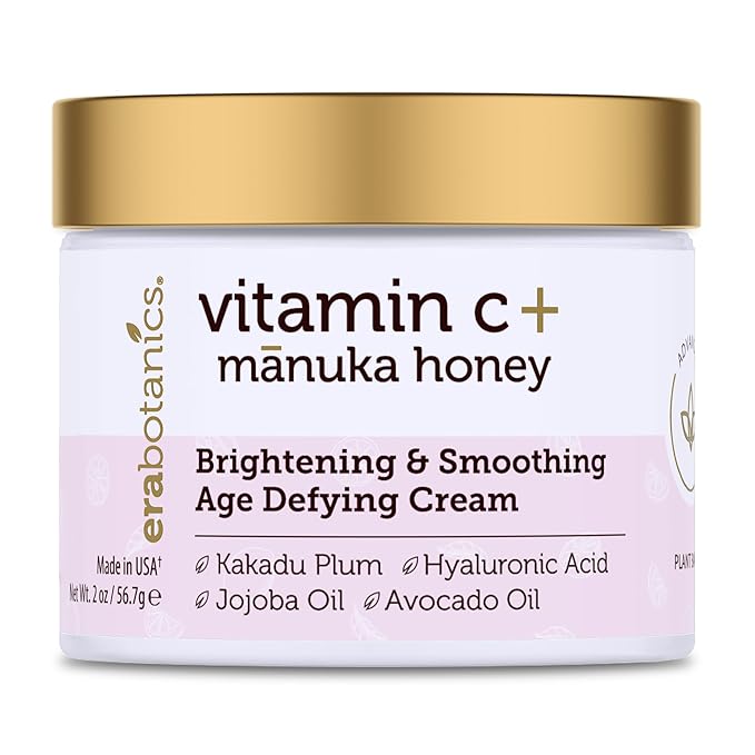 Era Organics Vitamin C Face & Organic Eye Cream – Nourishing Vitamin C Face Cream for Fine Lines, Wrinkles + USDA Organic Eye Balm for Puffiness, Bags – Made in USA, Safe For Sensitive Skin