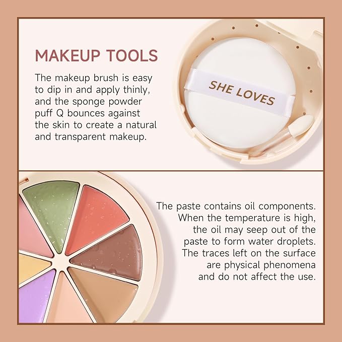 Foundation Concealer Palette with Makeup Sponges & Applicator,