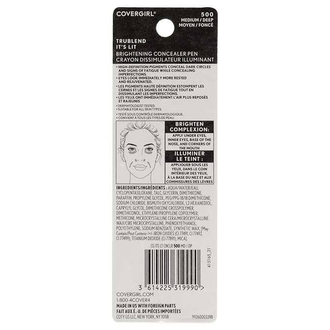 COVERGIRL Trublend It's Lit Concealer, Medium/Deep D1-D5, 0.10 0.10 Ounce