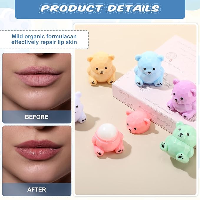 24 Sets Baby Shower Bear Lip Supplies