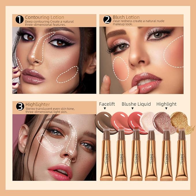 Contour Beauty Wand, Liquid Face Concealer Contouring with Makeup, Cruelty-free（Contour）