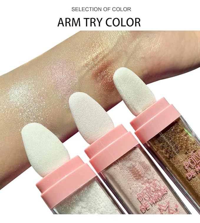 Glitter Powder Highlighter Makeup, Body Brightens the Natural (3 Colors(1#.4#.5#))