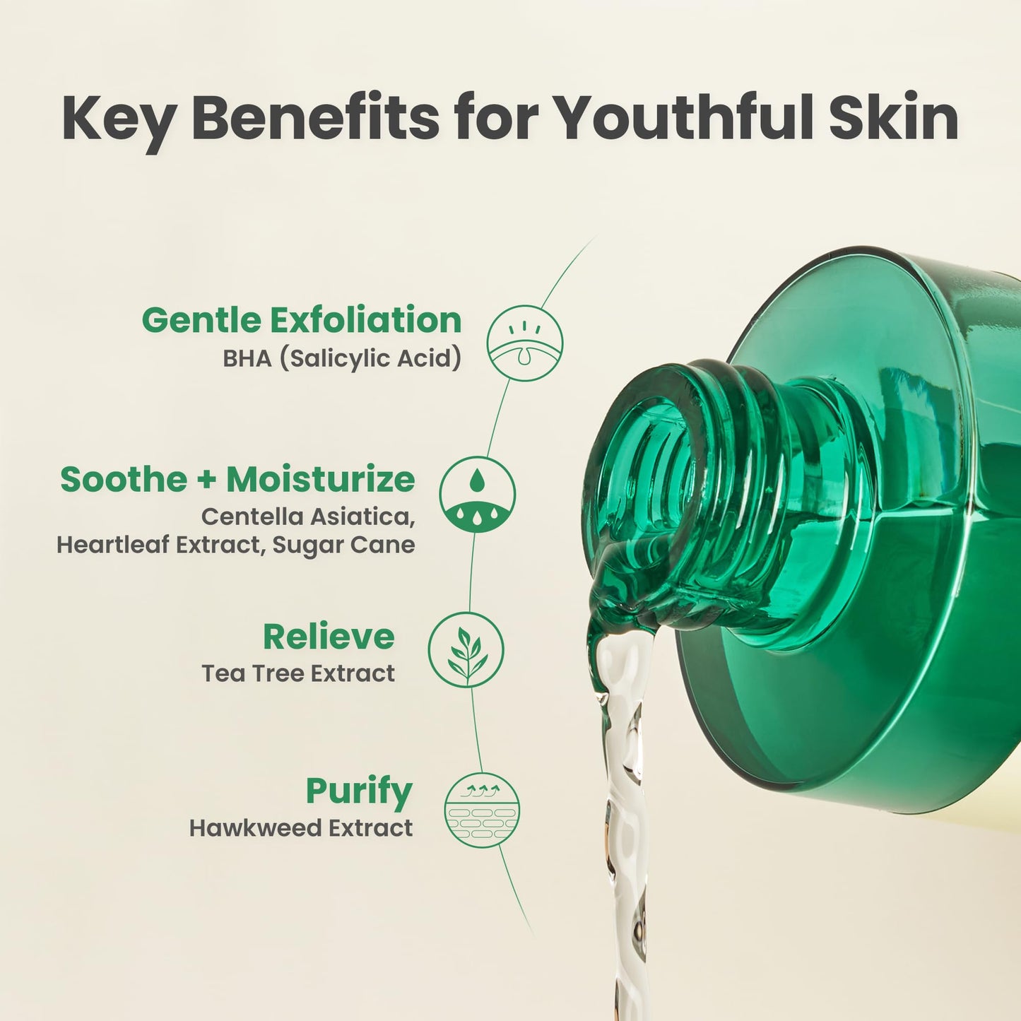 AXIS-Y Daily Purifying Treatment Toner with Salicylic Acid & Centella Asiatica - Pore Minimizer, Oil Control & Blemish Treatment Face Exfoliator - Vegan Korean Skin Care BHA Toner - 6.76 fl. oz.