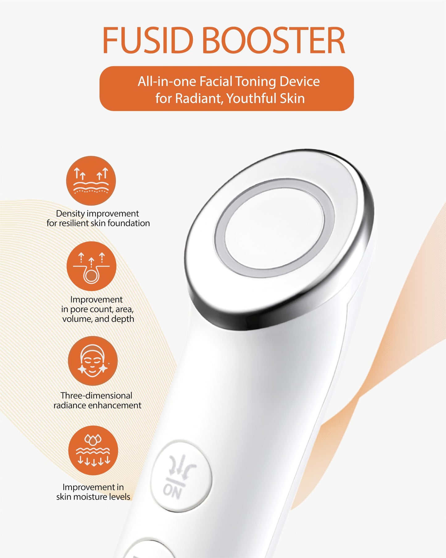 Fusidyne Fusid Booster - - Microcurrent Facial Toning Tool. Korean Skincare for Skin Elasticity, Density, Radiance. Multi-Functional Skin Tightening Massager