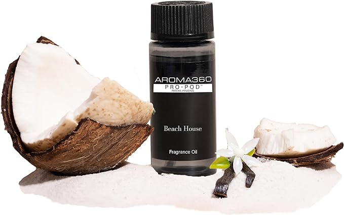 Aroma360 | Beach House Pro-Pod Oil Blend | Luxury Hotel Inspired Diffuser Oil | Aromatherapy Scent Diffuser Oil | Coconut, Vanilla and Clove 1.7 fl oz, 50 mL