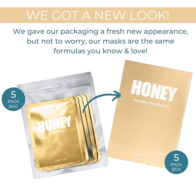 LAPCOS Honey Sheet Mask, Daily Face Tighten