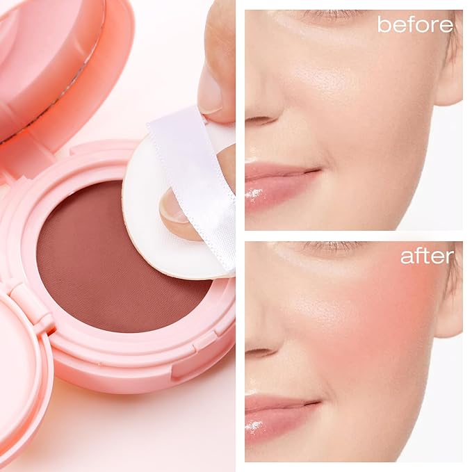 AFGHOZ Pink Cream Blush Powder, Matte Blush Shadow Mature Skin