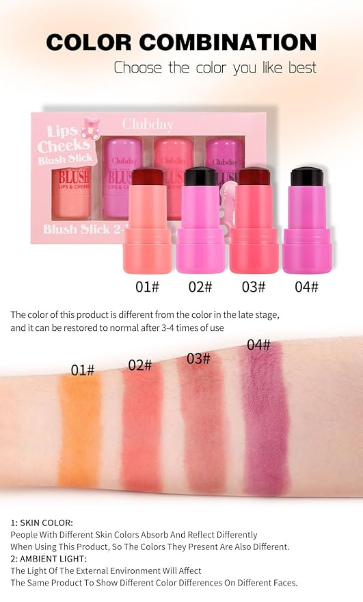 4 Color Milk Jelly Blush Stick, Milk Cooling Water Jelly Tint, Moisturizing Sheer Lip & Cheek Stain Jelly Blush Makeup.