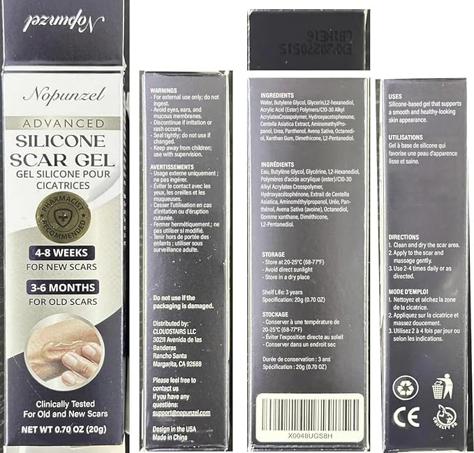 Silicone Scar Gel: Silicone Gel for Scars - Improve Scar Appearance for Old and New Scars - Medical Grade Silicone - Advanced Scar Gel - Scalds - Surgery - Injury - Stitches - Burns - 20g
