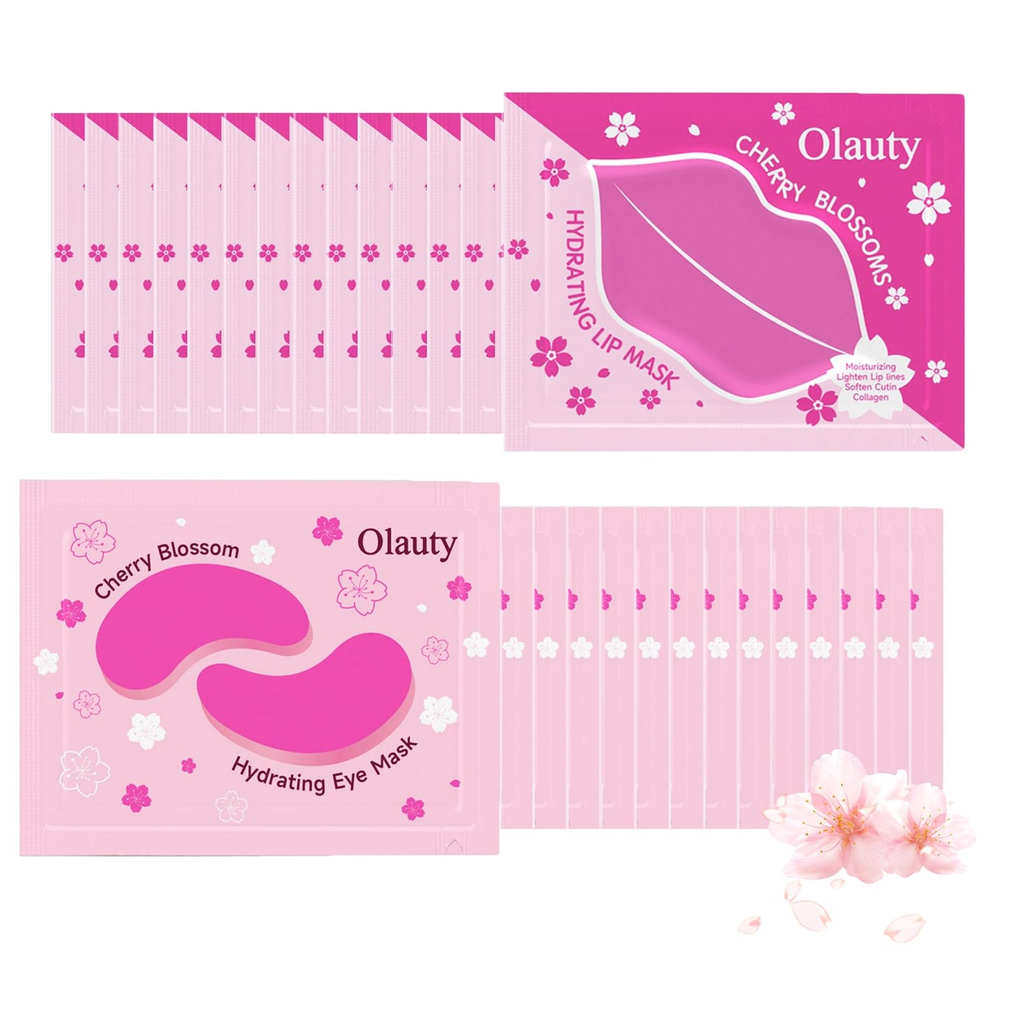 30 Pairs Lip Masks & Under Eye Masks,Collagen Gel Eye Patches For Puffy Eyes Dark Circles,Lip Mask Bachelorette Party Favors,Bridesmaid Gifts,Spa Party Supplies for Women Girls Reducing Fine Lines