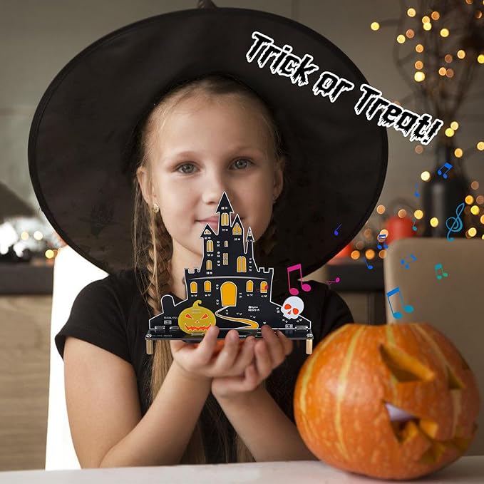 Halloween Music Castle Soldering Kit - DIY Ghost Castle Soldering Project Kit with 2 Lighting Modes & Spooky Sound, Fun Soldering Practice Kit for Teens Adults, Halloween Presents & Decoration