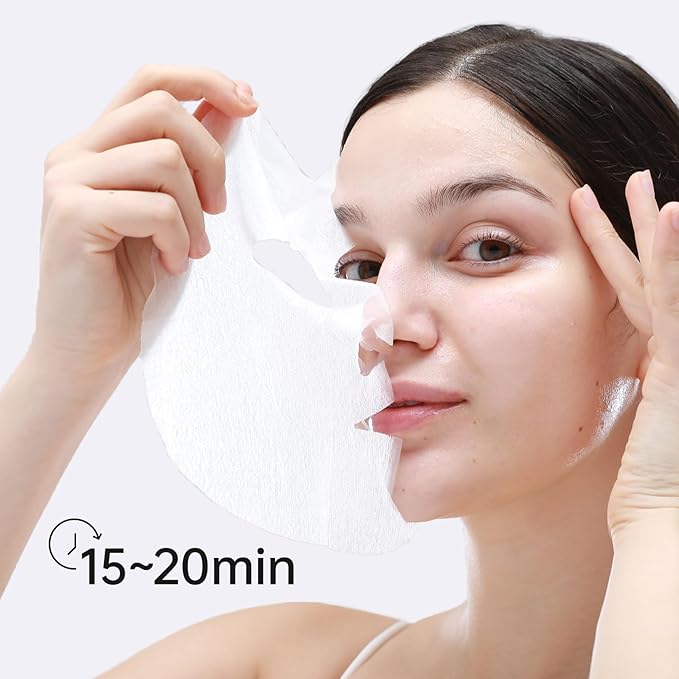 +WIS+ Hyaluronic Acid Sheet Mask 5 EA with Hyaluronic Acid Serum and Vitamin B5, Hydrating Facial Mask for Dry Skin, Anti-Aging Mask to Plump and Repair Dehydrated Skin, Safe on Sensitive Skin