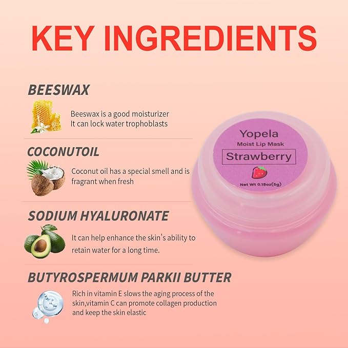 6 Pack Cute Lip Mask Sleeping oz