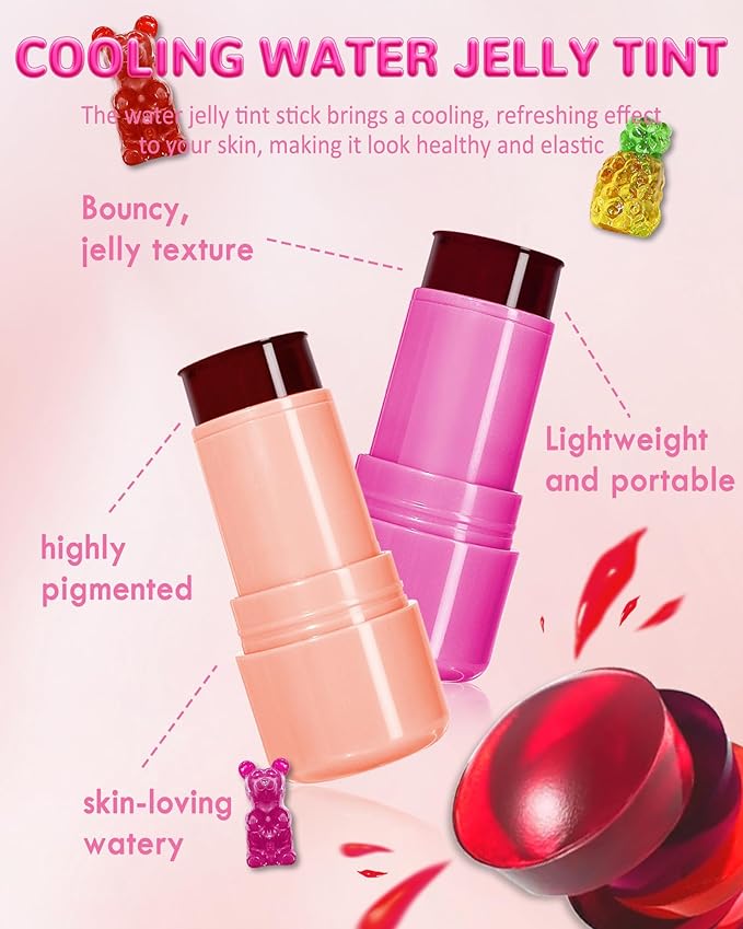 Makeup Jelly Tint,Cooling Water Jelly Tint Berry Blush Lip Stains-04