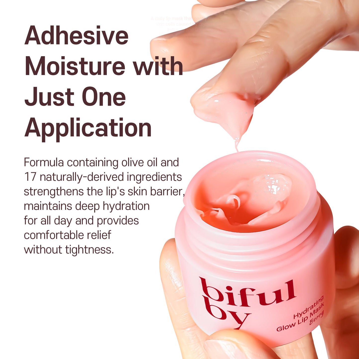 Korean Mini Lip Balm Hydrating Glow Lip Mask (Berry) 10g, 12hrs Long-lasting Overnight Moisture Butter for Women