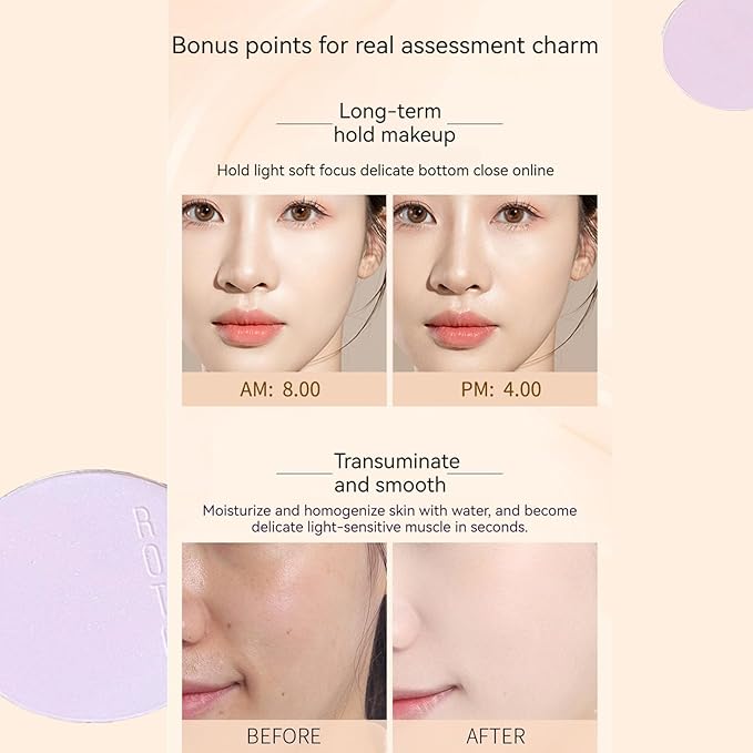 Lavender Matte Powder, Lavender Matte Oil Control Face Soft Makeup(1PCS)