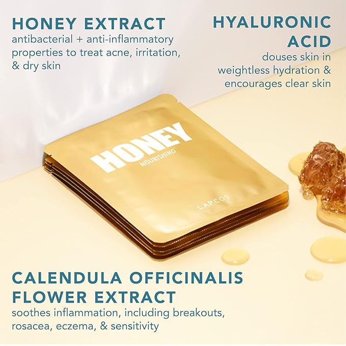 LAPCOS Honey Sheet Mask, Daily Face Tighten