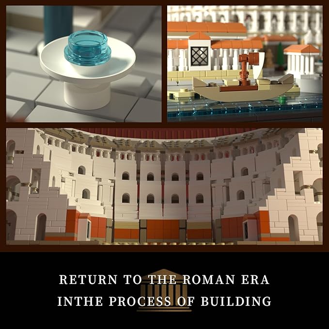 Givenni Architecture The Roman Colosseum Building Sets; Collectible Model for Adults; Home Décor Model Building Kit, Creative DIY Activity, Famous Landmarks Collection (3989Pieces)