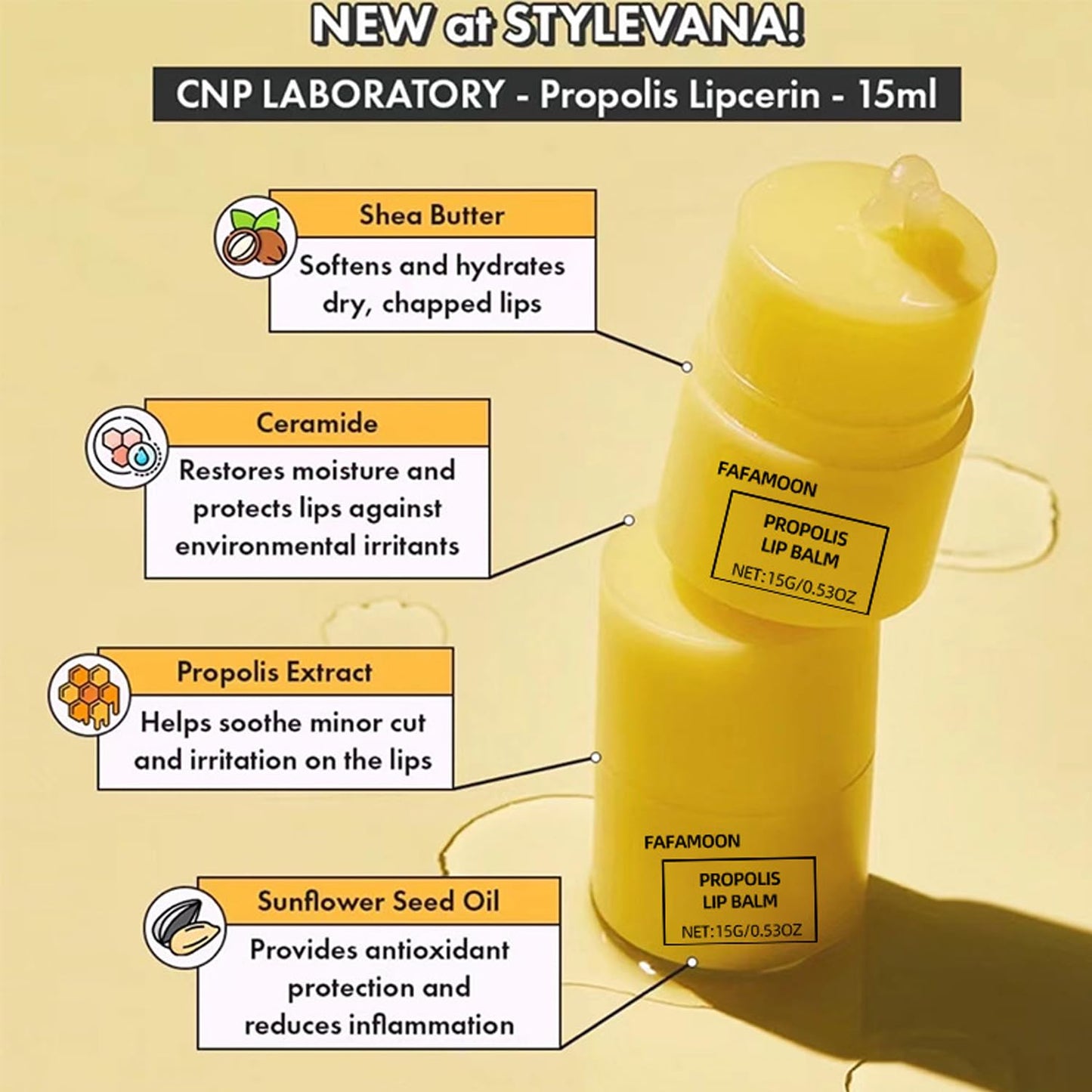 Dulele Honey Lip Butter, Moisturizing Propolis Lip Balm, Overnight Lip Mask Treatment Balm, Hygienic Twist Dispenser, Hydrating Sleeping Lip Mask for Chapped Dry Lips Care - Gentle Exfoliation(2pcs)