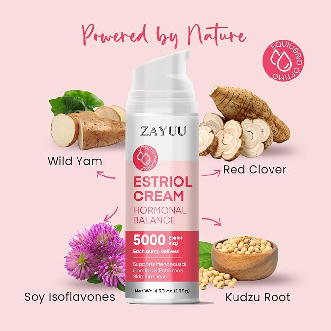 Estriol Face Cream for Women: Hydrating Botanical Formula with Wild Yam for Skin Wellness & Daily Comfort – 3-Month Supply (4.23 oz)