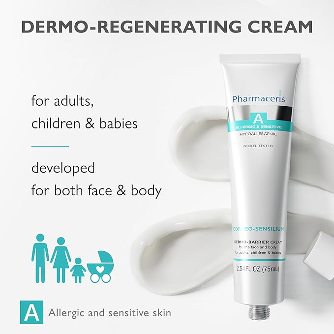 Regenerating Face & Body Cream, Helps Sooth & Repair Irritated Skin, Moisturizer For Adults, Children & Infants from Day 1, Hypoallergenic, CORNEO-SENSILIUM, 2.53 fl oz