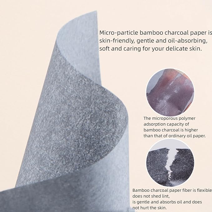 100pcs Oil Blotting Sheets for Face,Bamboo Charcoal Paper Off Paper