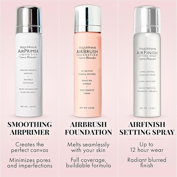 MagicMinerals AirBrush Foundation Set by Jerome Alexander - (Warm Beige)