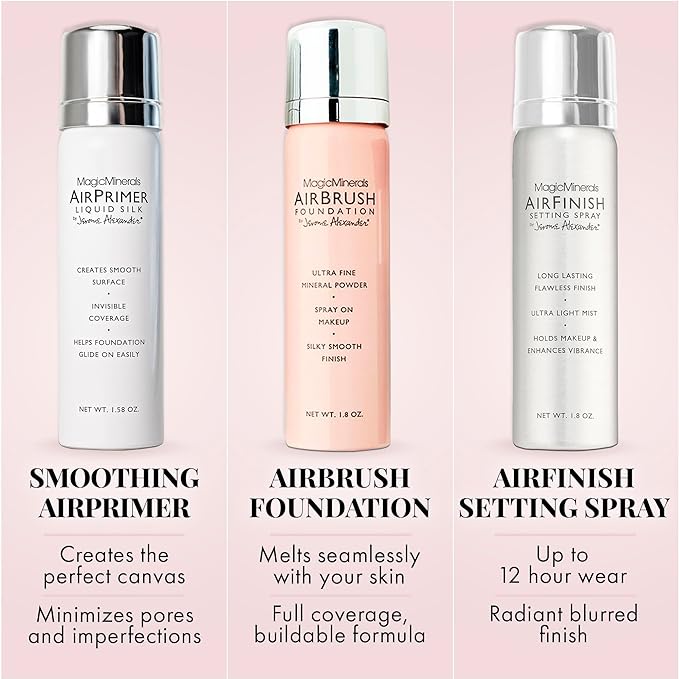Jerome Alexander MagicMinerals AirBrush Foundation, Light Medium, 5pc Radiant Skin